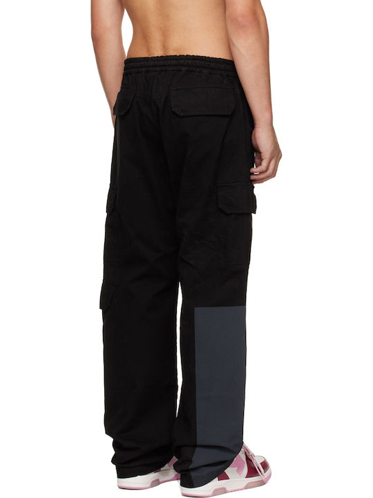 Off White Pantaloni Cargo Bărbați cu Croială Dreaptă Negri