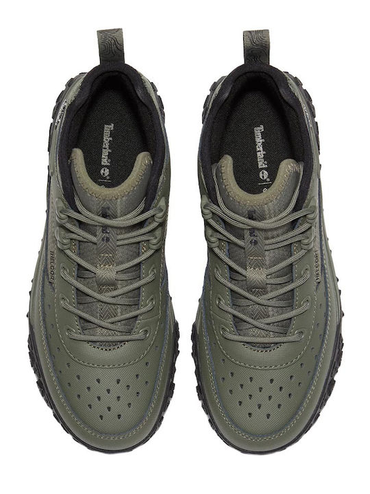 Motion 6 Leather Kids Ankle Boots with Laces Green