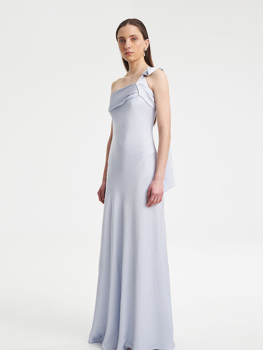 Rochie de Seară Maxi de Vară din Satin Albastru Deschis