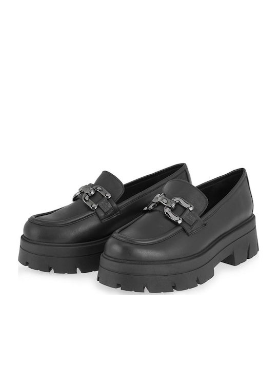 Leather Women's Loafers in Black