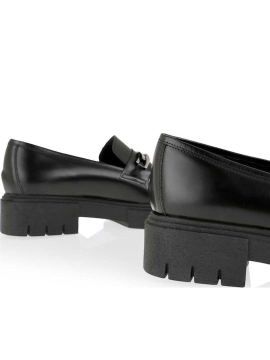 Leather Women's Loafers in Black