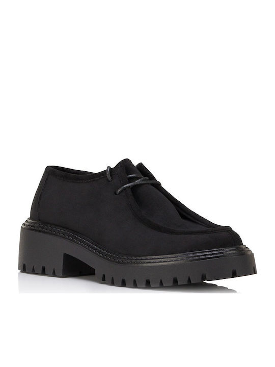 Damen-Loafer aus Wildleder in Schwarz
