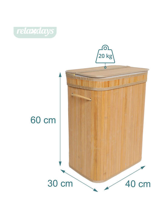 Relaxdays Bamboo Laundry Basket 72 L with Lid 60x40x30 cm White