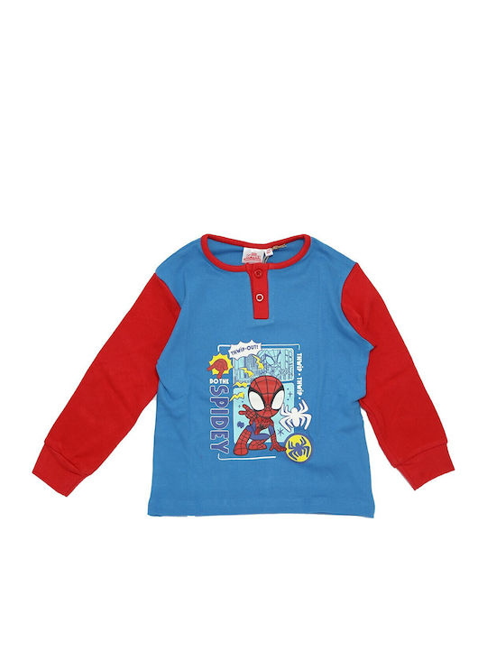 Marvel Kinder-Winterpyjama Rot / Blau