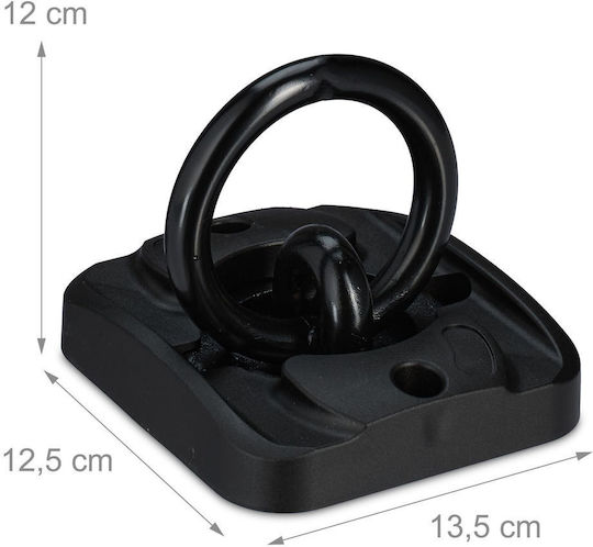Ancoră de Securitate pentru Perete sau Podea Relaxdays, Neagră, 12 × 13,5 × 12,5 Cm, Oțel