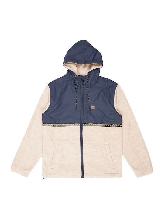 Boundary Ανδρική Ζακέτα Fleece με Κουκούλα Blue Graphite