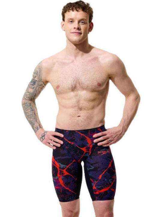 Speedo Fastskin Lzr Pure Valor 2.0 Printed Men's Racing Jammer Swimsuit Black