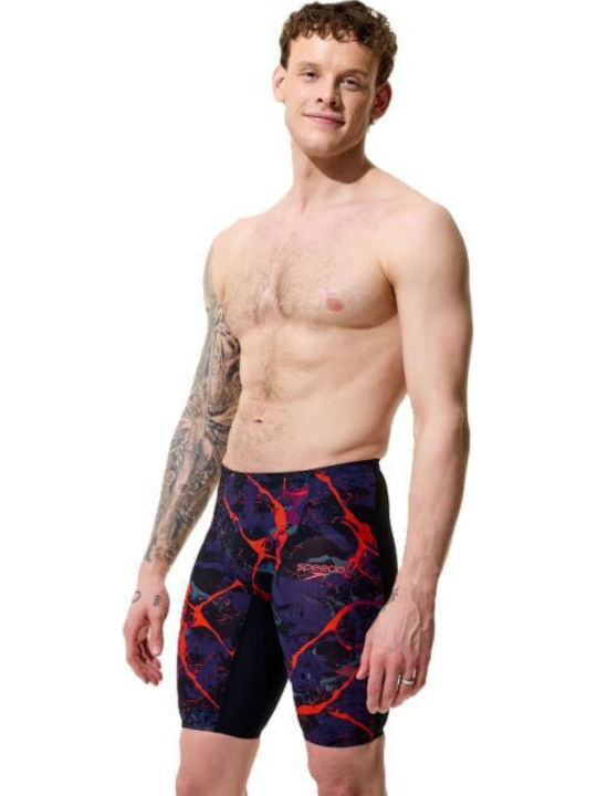 Speedo Fastskin Lzr Pure Valor 2.0 Printed Men's Racing Jammer Swimsuit Black