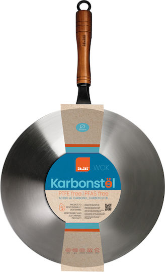 Ibili Wok din Oțel Carbon cu Acoperire Antiaderentă 32 cm