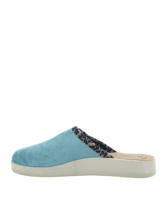 Türkise Damen-Winterpantoffeln