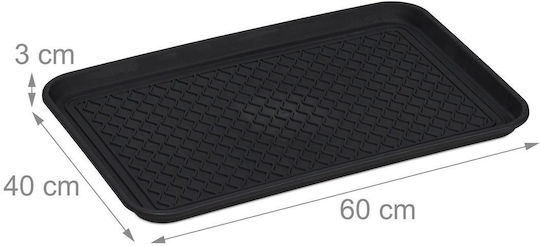 Tavă de Scurgere pentru Pantofi Relaxdays 10039665 Set de 3 din Plastic PP Negru 60 x 40 x 3 cm Dimensiuni Exterioare