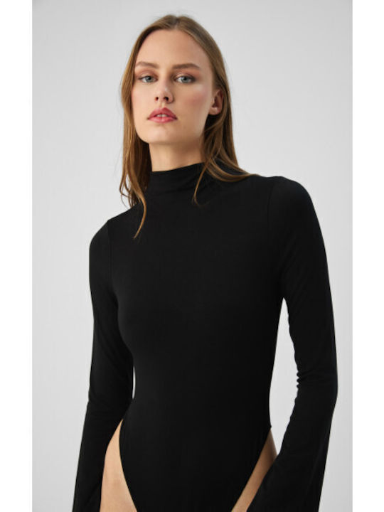 Minerva Body Modal Long Bell Sleeves-90-91631-Black Minerva Body Modal Long Bell Sleeves-90-91631-Black