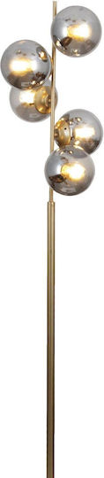 SteweHome Lampadar de Podea H200cm Negru și Auriu