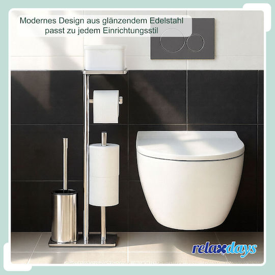Relaxdays Badezimmerzubehör-Set aus Inox in Grau