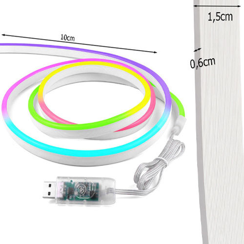 Smart TV LED Strip USB 5V RGB Light 10m Neon Flex with Power Supply & Remote Control