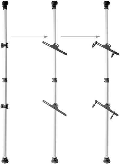 Relaxdays Telescopic Stand 2 Bicycles Black Silver