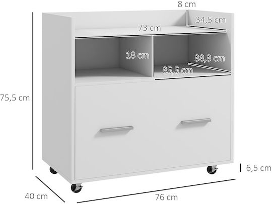Ντουλάπι Γραφείου Ξύλινο Λευκό 76x40x75.5cm