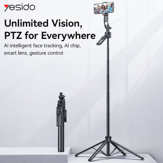 Yesido Sf23 Selfie Stick Tripod 360° Automatic Face Tracking Black