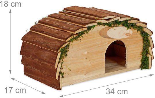 Relaxdays Hedgehog House Straw Metal Frame Brown-green 40 X 30 X 25 Cm