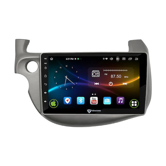 Vencore 3236-10008-0197s Multimedia-Display Android 15 10,1" 9109a Mtk6762 Octa-Core 2 GB/32 GB IPS-Frontblende CarPlay Android Auto Unterstützung Für Rückfahrkamera AHD Honda Jazz 2009–2013 – Silber 3236-10008-0197s