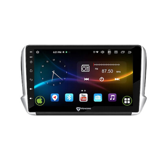 Vencore 3236-10008-0164b Android-15-Multimedia-Display 10,1" 9109a Mtk6762 Octa-Core 2 GB/32 GB IPS-Frontblende CarPlay Android Auto Rückfahrkamera-Unterstützung AHD Peugeot 208/2008 2012–2016 – Schwarz 3236-10008-0164b