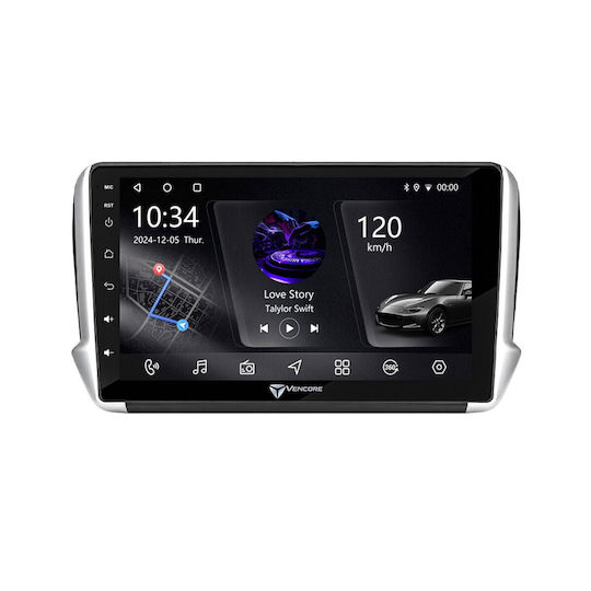 Vencore 3236-10006-0164b Android-15-Multimedia-Display 10,1" Px5s Octa-Core 2 GB/32 GB IPS-Frontblende CarPlay Android Auto Unterstützung Für 360°-Kamera Peugeot 208/2008 2012–2016 – Schwarz 3236-10006-0164b