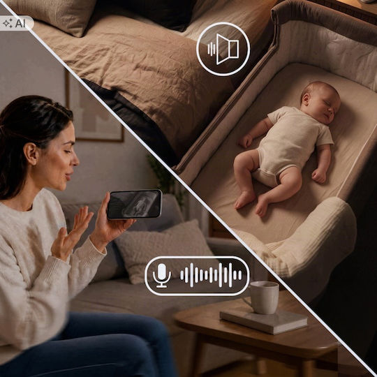 Lionelo Babyline Smart Baby Monitor with Two-Way Audio & Lullabies & Melodies