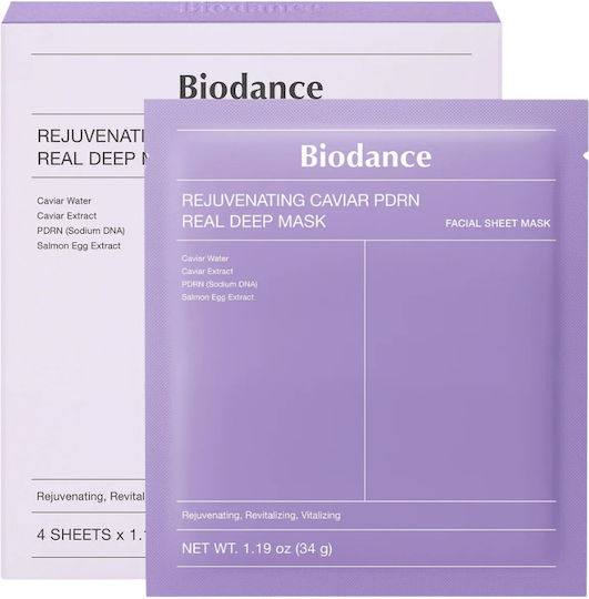 Biodance Rejuvanierende Kaviar PDRN Real Deep Jelly Maske 4 Stück x 34 g