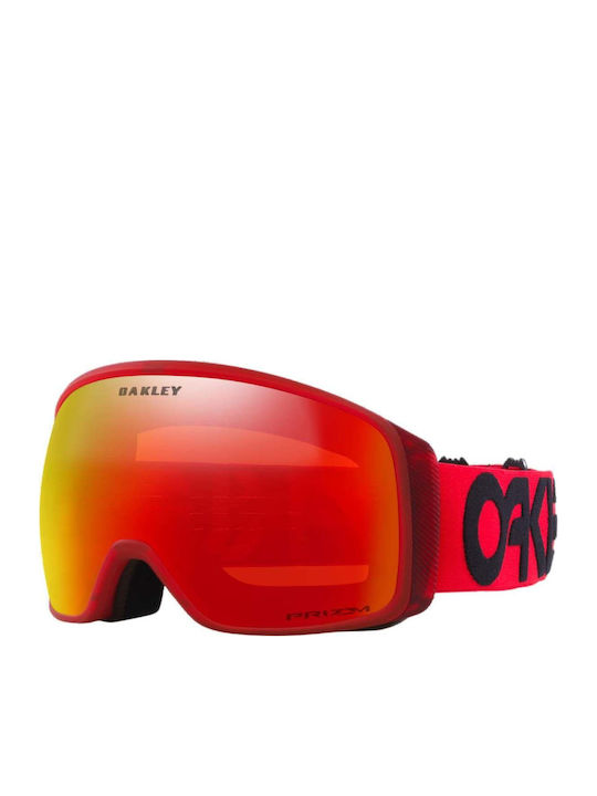 Oakley Mască de Schi și Snowboard pentru Adulți Roșie cu Lentilă Roșie