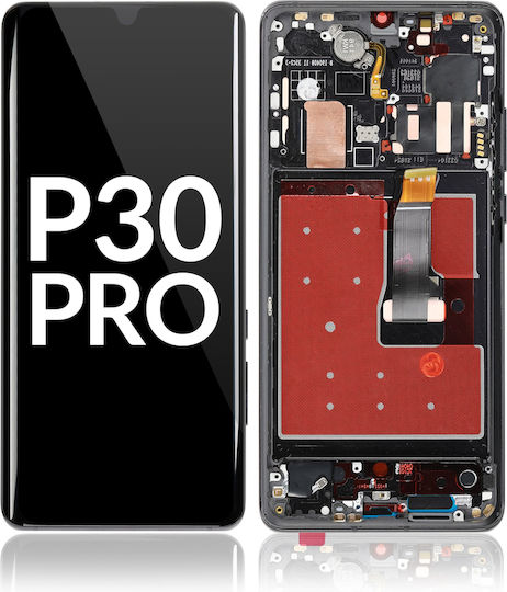Ecran OLED Asamblat cu Mecanism Tactil și Ramă pentru Huawei P30 Pro (Negru)