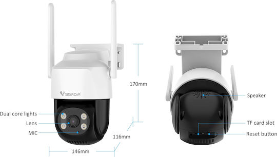 Vstarcam CS622 IP Камера за Видеонаблюдение Wi-Fi Full HD+ 3MP Водоустойчива с Двупосочна Комуникация и Обектив 3.6mm