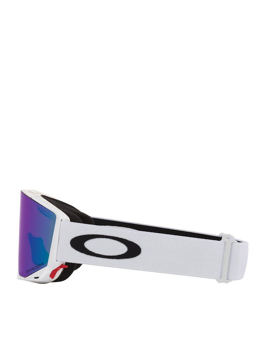 Oakley M Snow Ochelari de Schi și Snowboard pentru Adulți Albi cu Lentilă Roz
