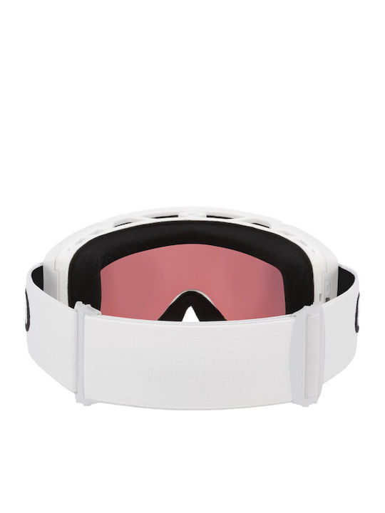 Oakley Mască de Schi și Snowboard pentru Adulți, Albă cu Lentilă Roz
