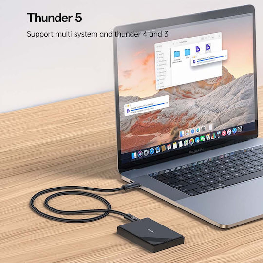 Yesido Видео Кабел USB-C мъжки — Thunderbolt 5 240 W Черен 1 m