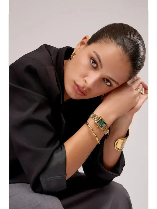 GG Luxe Odette Ceas de Damă cu Baterie și Brățară din Oțel Auriu GG Luxe Odette Ceas de Damă cu Baterie și Brățară din Oțel Auriu