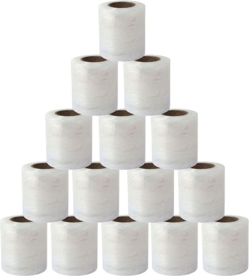 Set de 6 Role Mini de Folie Stretch Manuală pentru Ambalarea Înfășurarea și Fixarea Produselor, Utilizare în Depozit și Transport, 12,5 Cm, 0,38 Kg per Rolă, Transparentă
