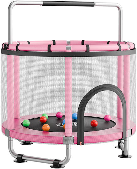 Vevor Kids Trampoline, 142 cm Diameter, with Safety Net, Pink