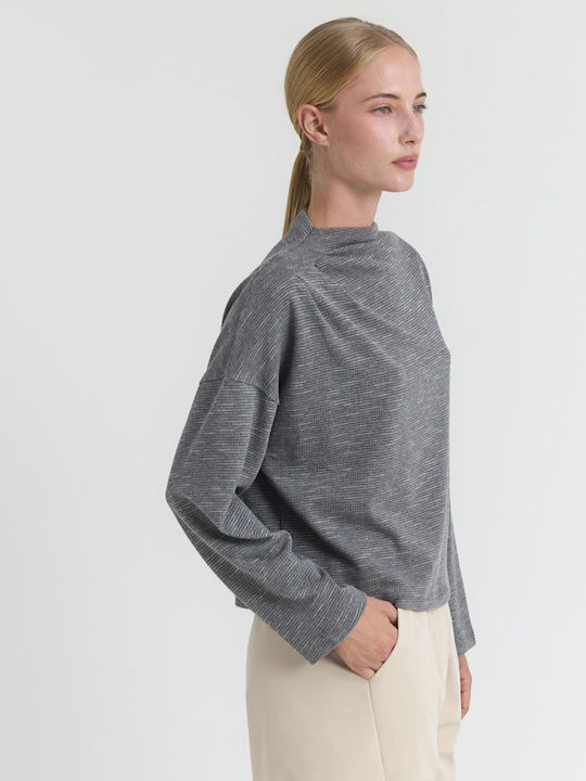 Γυναικεία Μπλούζα Βαμβακερή Grey
