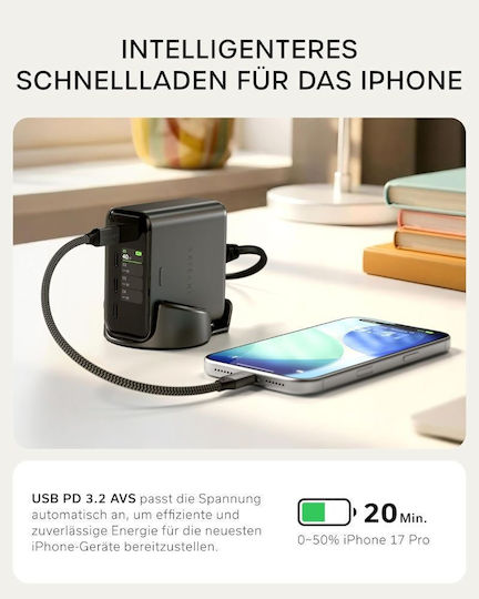 Satechi GaN Charging Station with 4 USB-C Ports 140W Power Delivery in Black (Chargeview)
