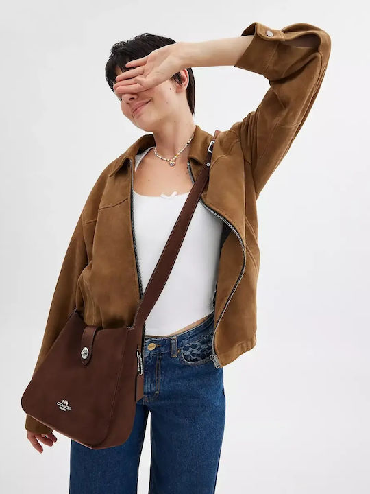 Hadley Convertible Дамска кожена чанта за през рамо/за рамо Suede Златна