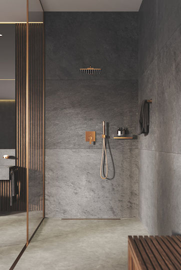Grohe 26370dl0 Euphoria Cube Shower Outlet Elbow 1/2" X 1/2" Hand Shower Holder Matte Copper