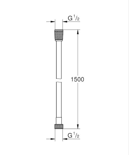 Grohe 28364kf1 Silverflex Duschschlauch 1/2" X 1/2" 1,5 M Mattschwarz