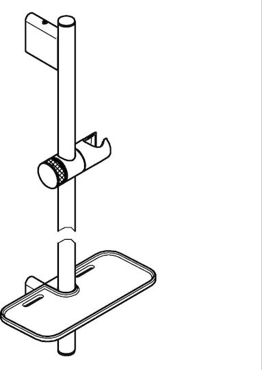 Grohe 266022430 Feste Duschstange 630 Mm 78 Mm Universal Verstellbare Wandhalterung für Handbrause ABS-Duschstange Schwarz