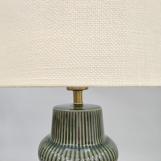 InTheBox Aro Ceramic Table Lamp for E14 Socket with Beige Shade and Green Base