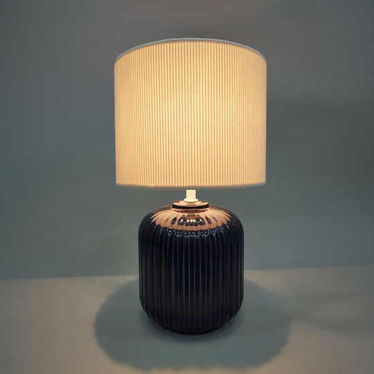 InTheBox Nim Ceramic Table Lamp for E14 Socket with White Shade and Blue Base
