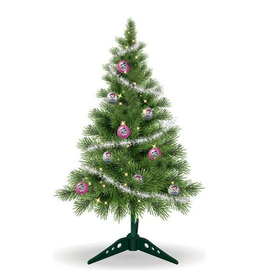 Illuminated Christmas Decorative Plastic Tree 60 cm Battery-Powered Adorned