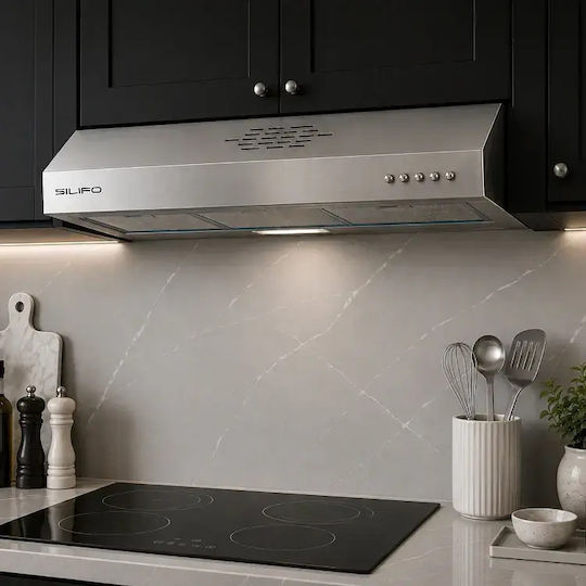 Silifo Freistehende Dunstabzugshaube 90 cm Inox