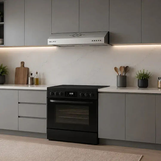 Silifo Freistehende Dunstabzugshaube 90 cm Inox
