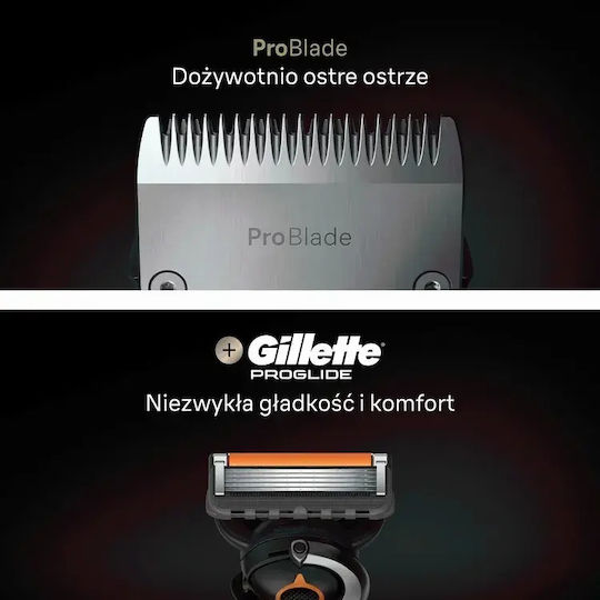 Trimmer Επαγγελματικό Σετ Επαναφορτιζόμενης Κουρευτικής Μηχανής Γκρι AIO9500