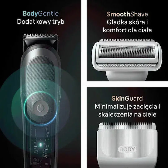 Trimmer Επαγγελματικό Σετ Επαναφορτιζόμενης Κουρευτικής Μηχανής Γκρι AIO9500